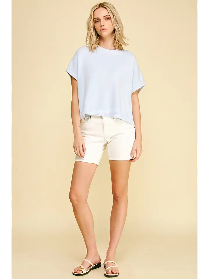 Dropped Shoulder Sweater - Pale Blue