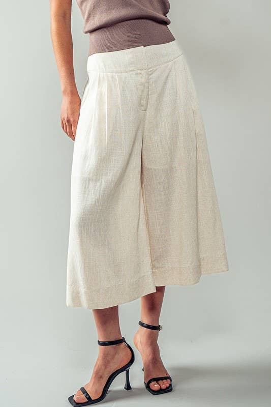 Bohemian Extra Wide Leg Ankle Length Pull On Pants