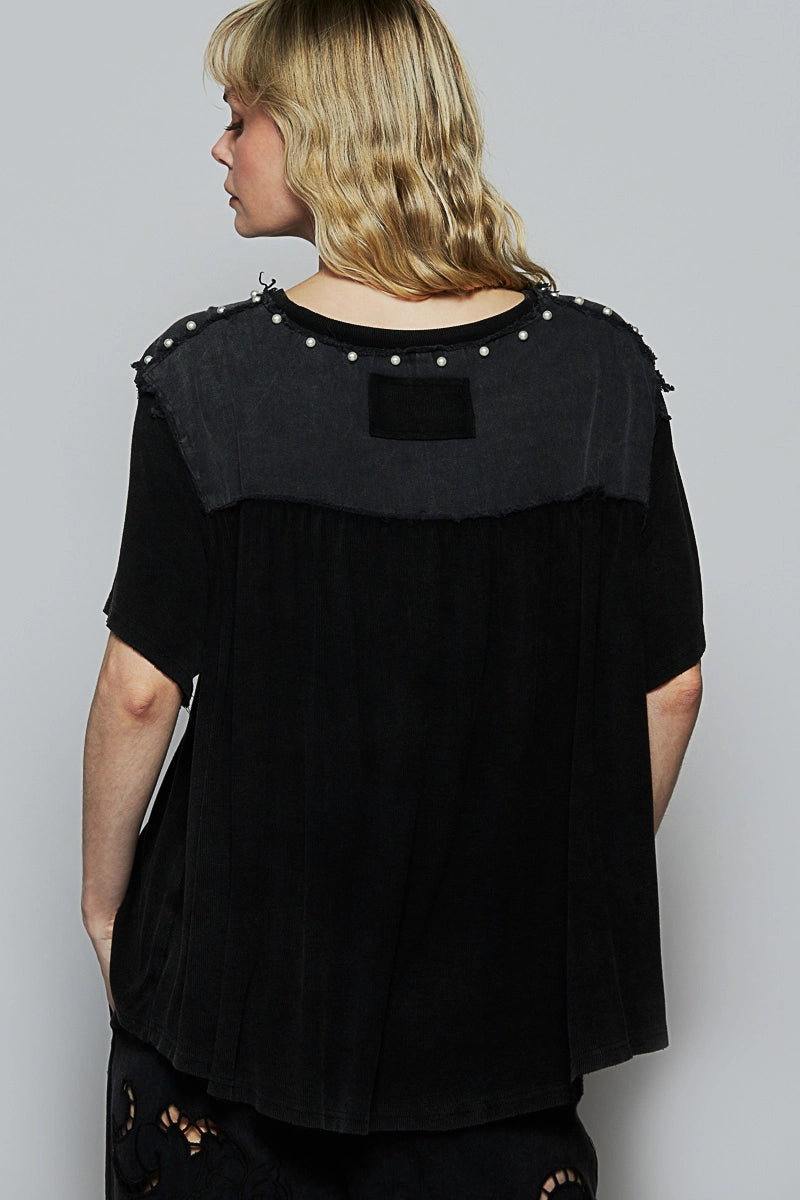 Black Pearl Embellished Top