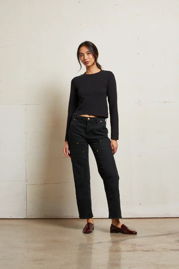 Perfect White Tee - Jamie LS - True Black