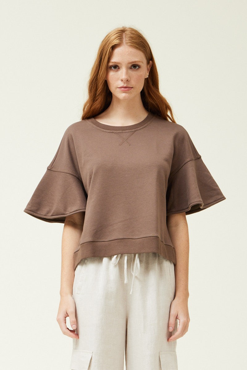 Cacao Enzyme Washed Terry Top