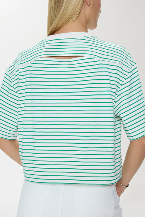 Pistola Mae Cropped Tee -Vert Stripe