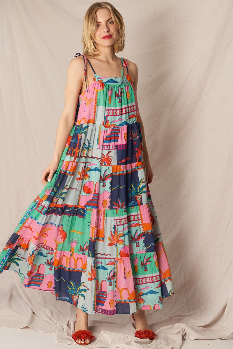 Ocean Bloom Tiered Maxi