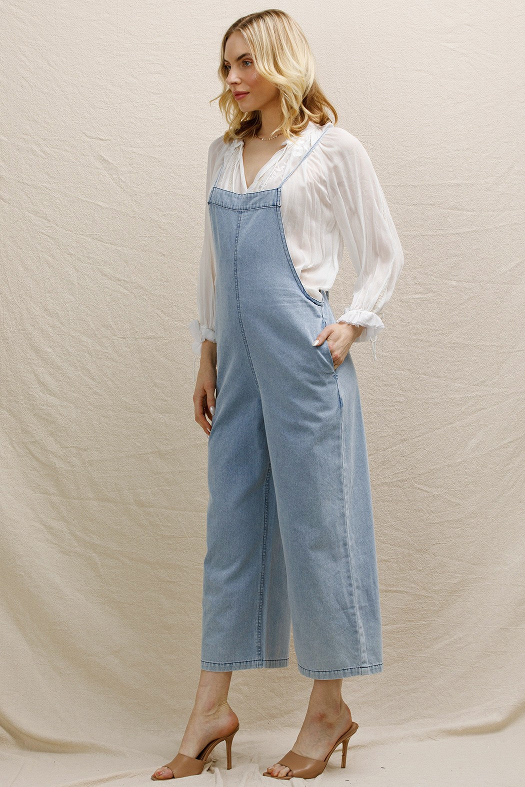Spaghetti Strap Denim Jumpsuit