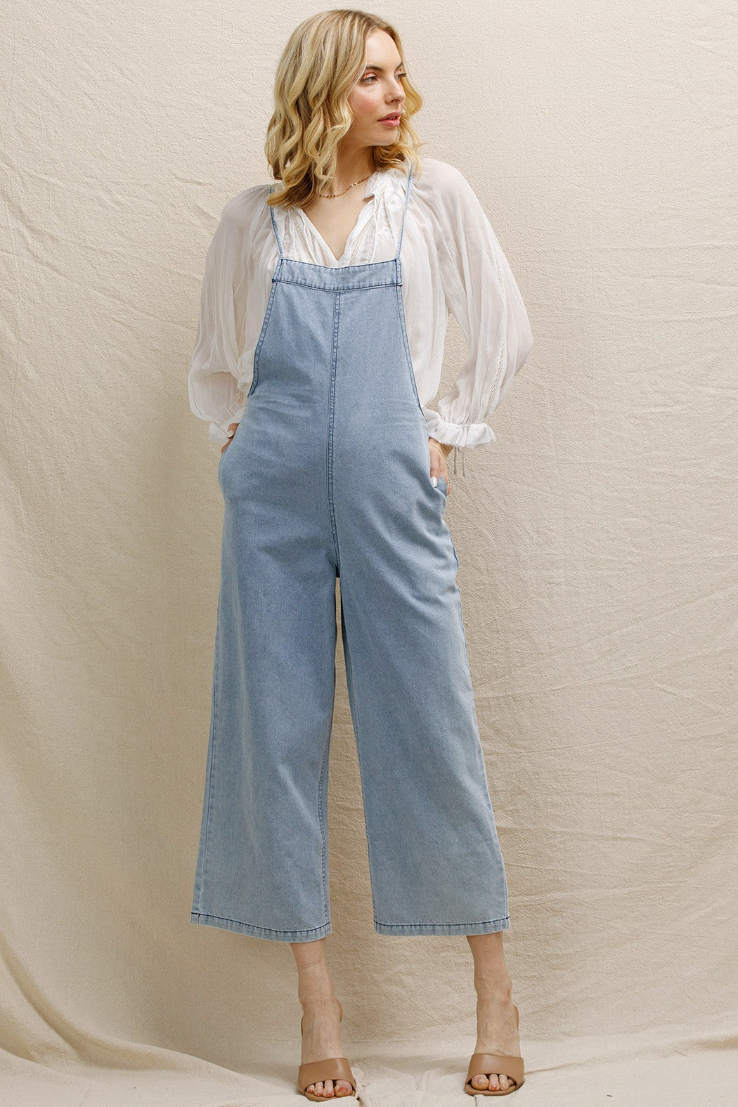 Spaghetti Strap Denim Jumpsuit