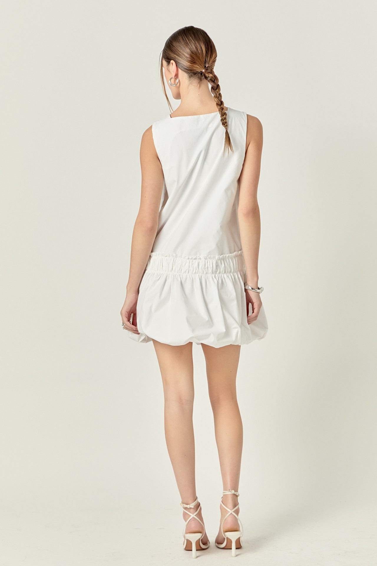 Shirring Detailed Sleeveless Dress