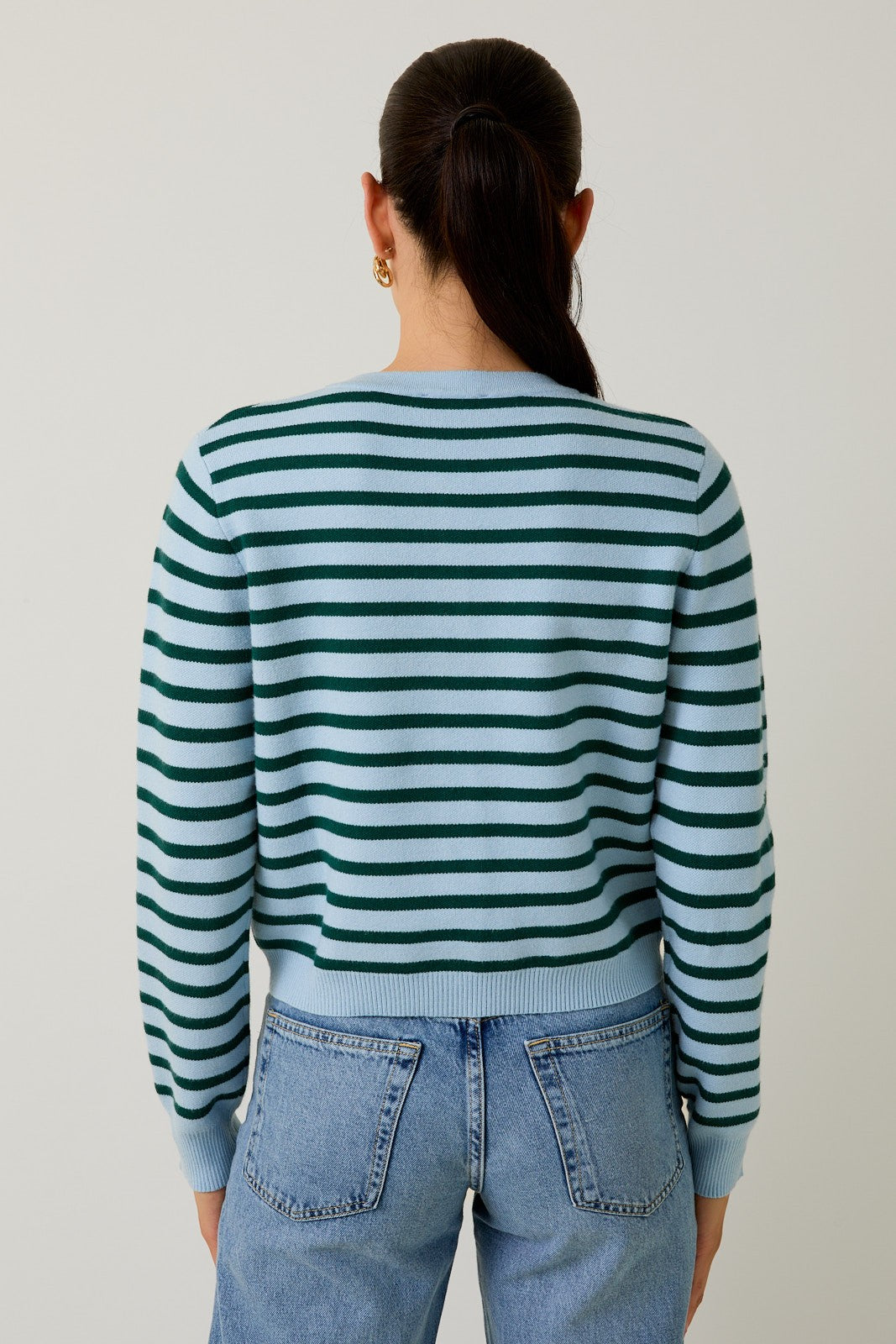 Blue/Green Stiped Cardigan