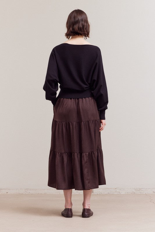 Black Batwing Knit Top