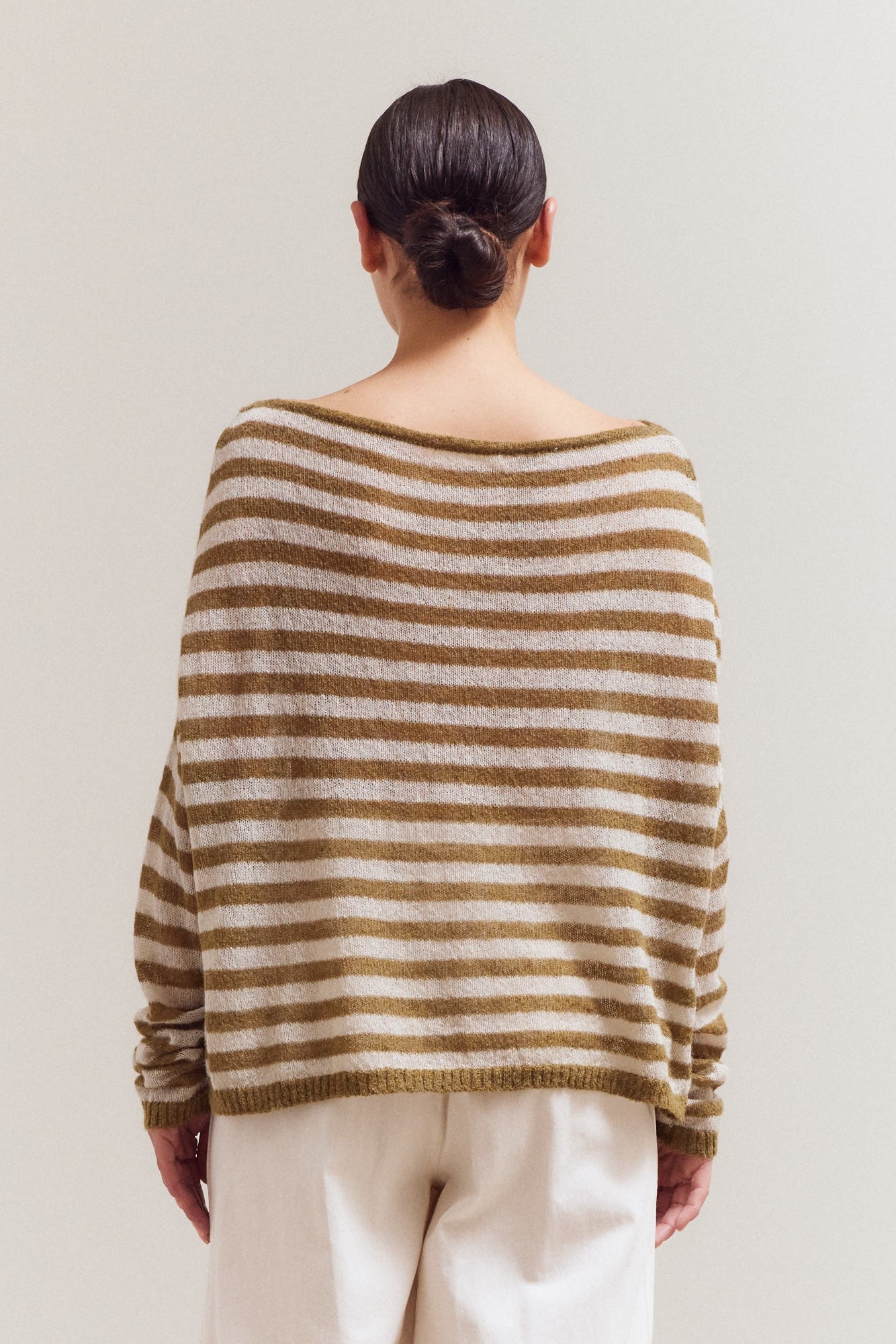 Tapenade Stripe Off Shoulder Knit Top