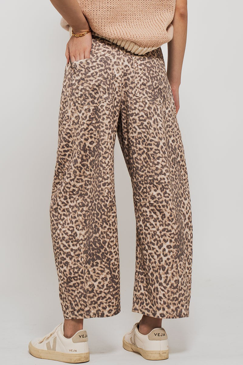 The Wild Side Leopard Barrel Jeans