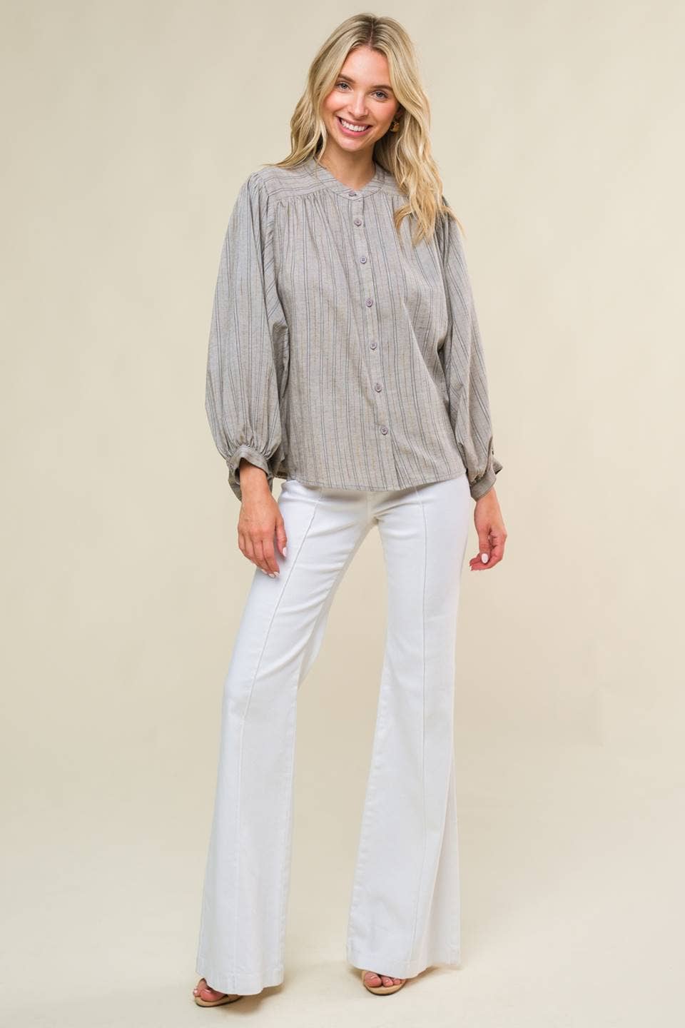 Ivory Striped Top