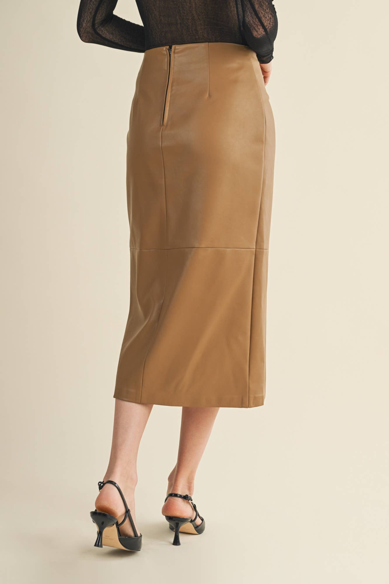 TAN KNOT WRAP SKIRT