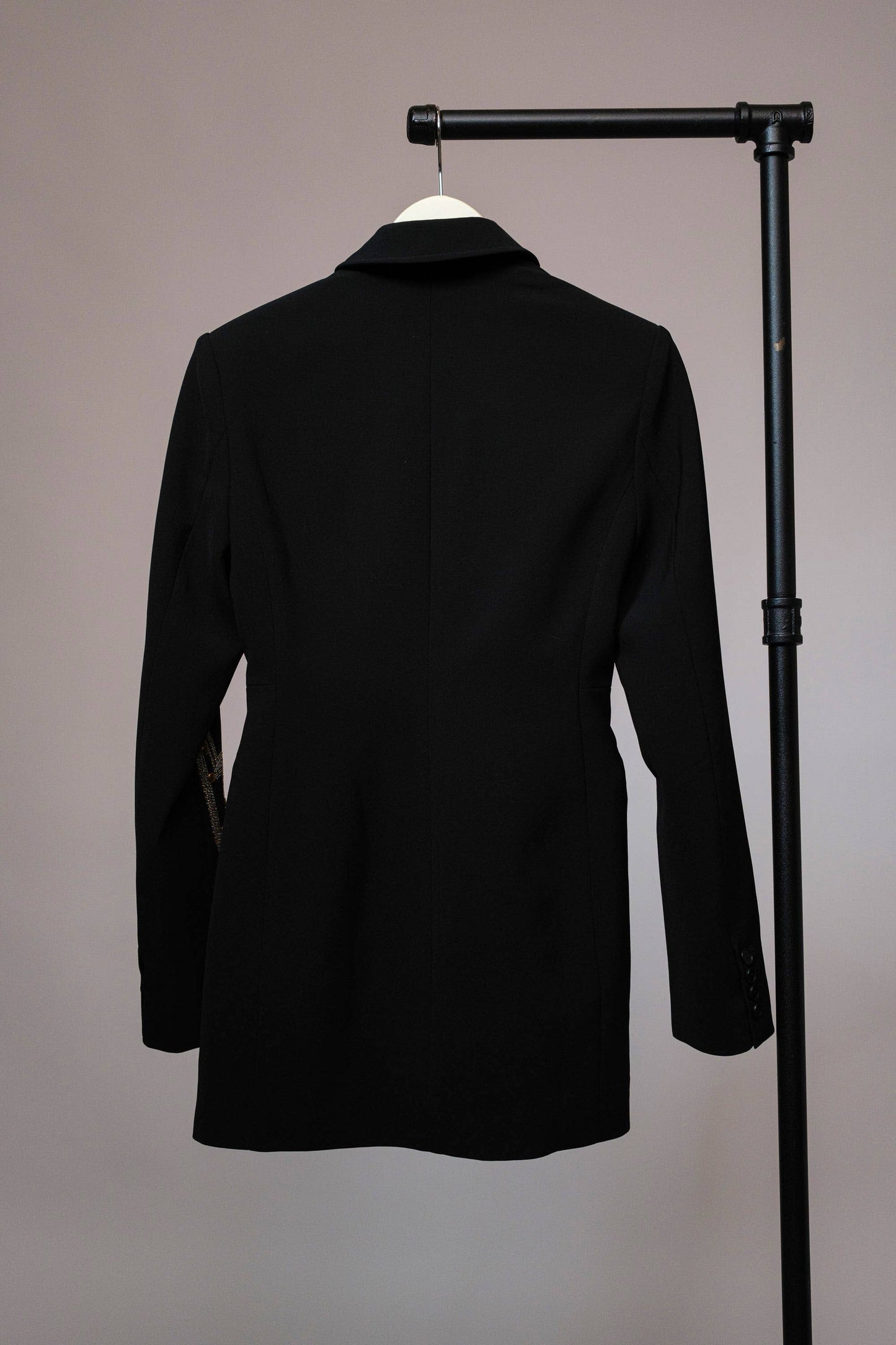 Black Embroidered Tunic Blazer