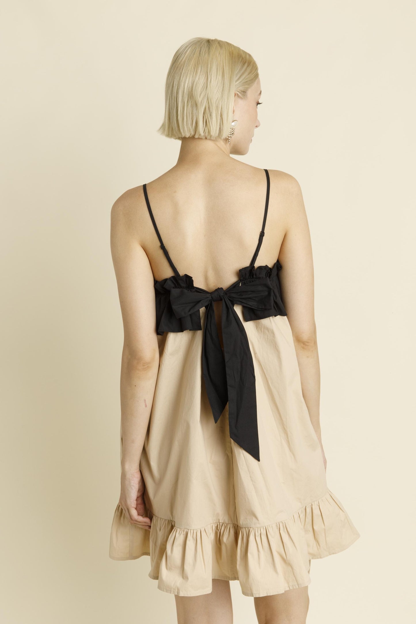 Color Block Ruffle Babydoll Dress