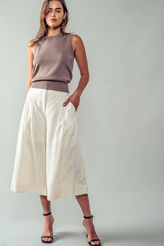 Bohemian Extra Wide Leg Ankle Length Pull On Pants