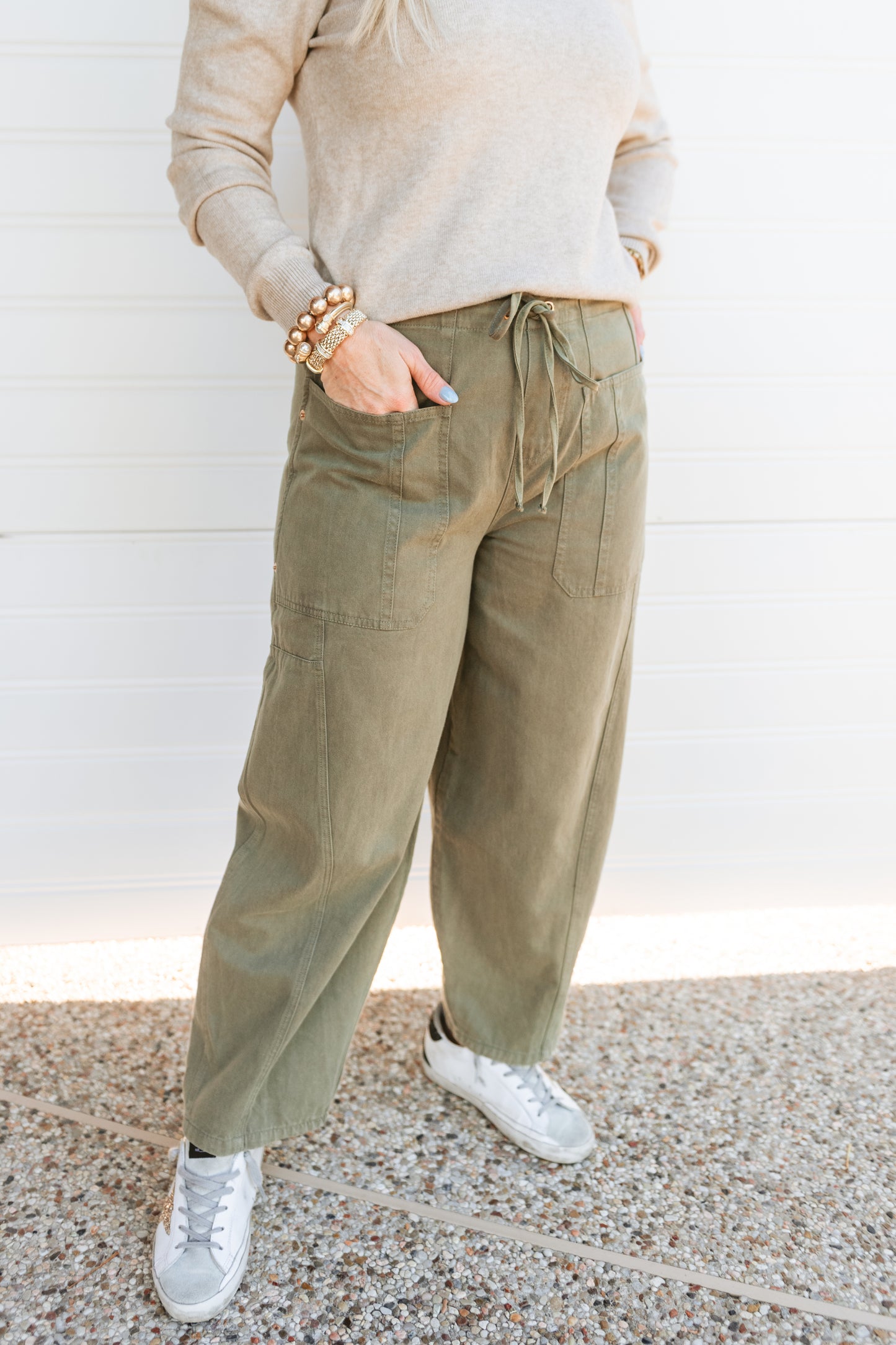Olive Balloon Pants