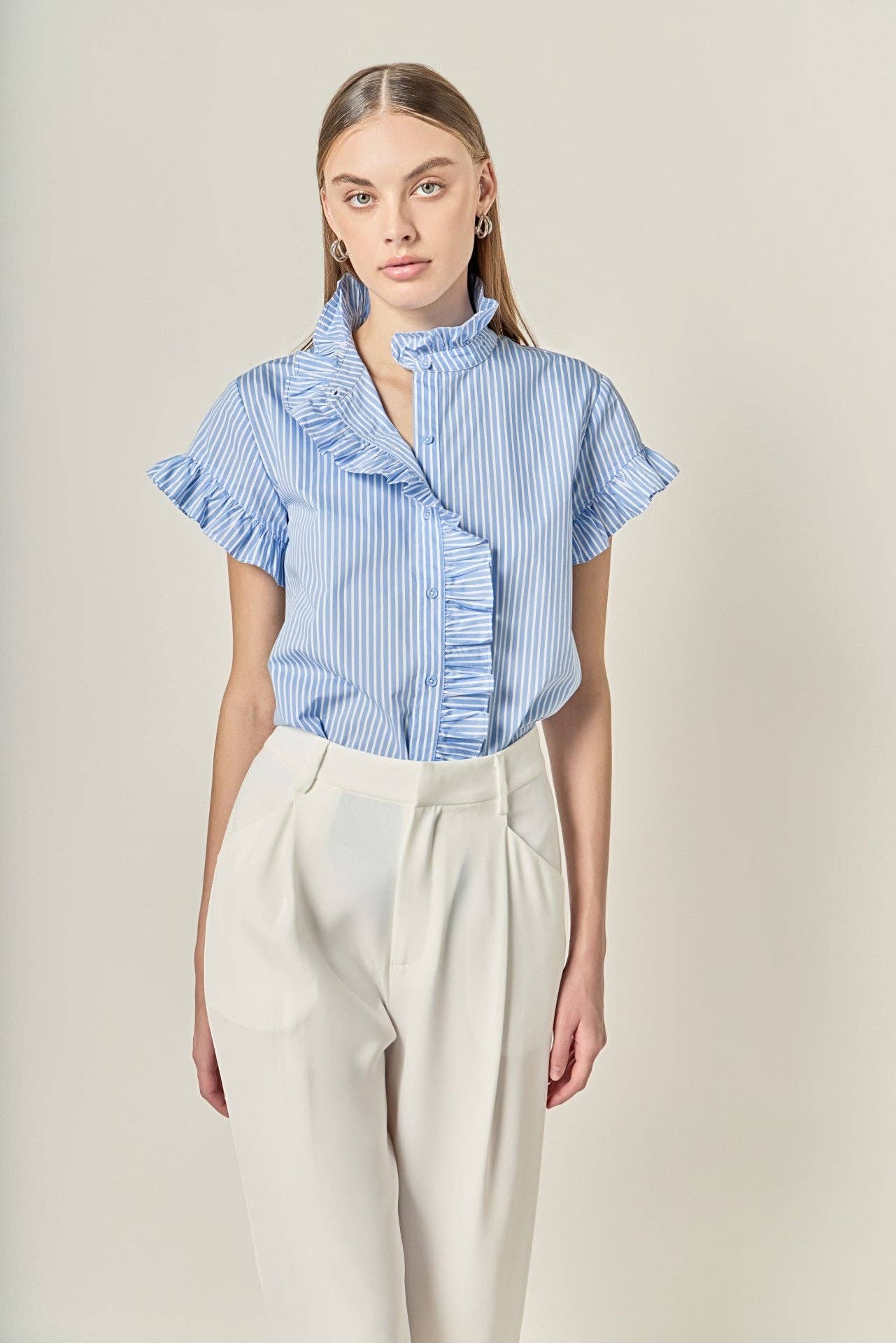 Striped Ruffle Shirt