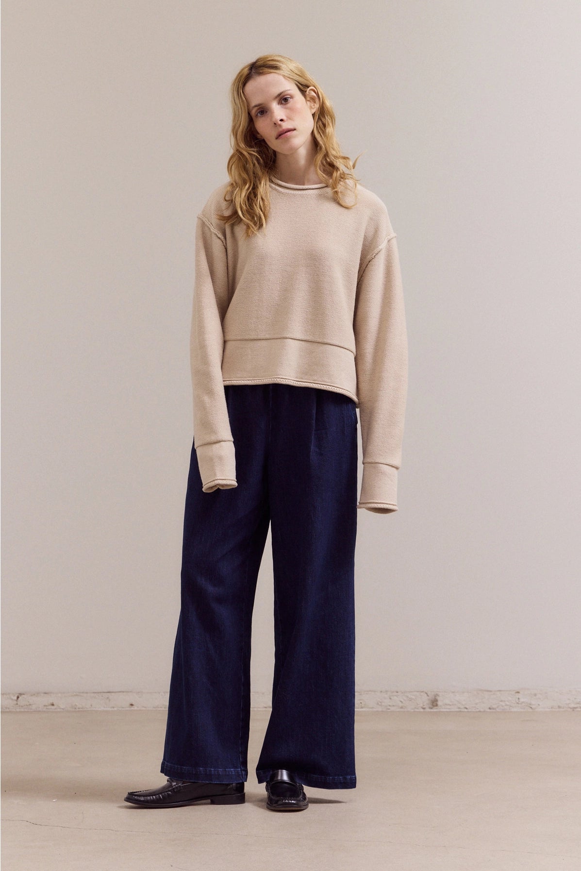 Parchment Rolled Edge Sweater