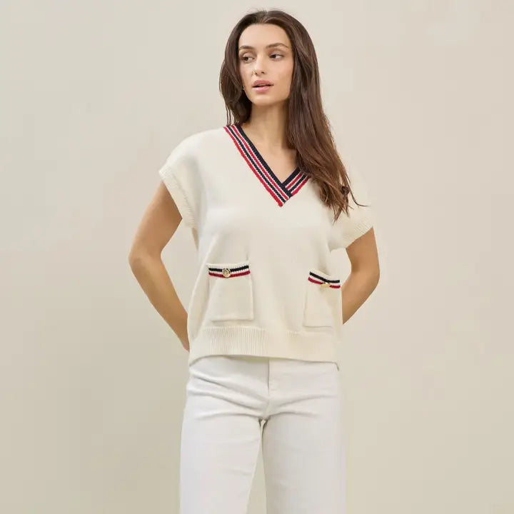 Preppy V-Neck Sweater Vest