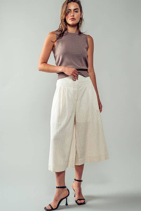 Bohemian Extra Wide Leg Ankle Length Pull On Pants