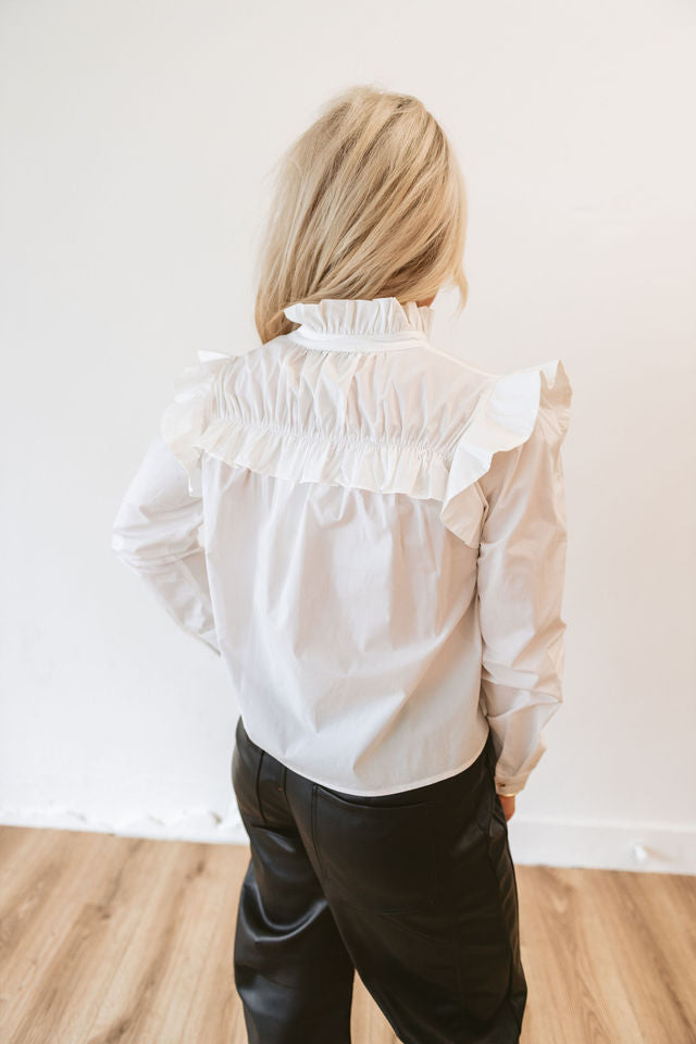 Button Down Ruffled Blouse