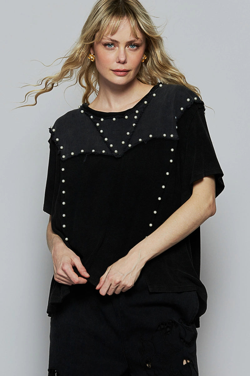 Black Pearl Embellished Top
