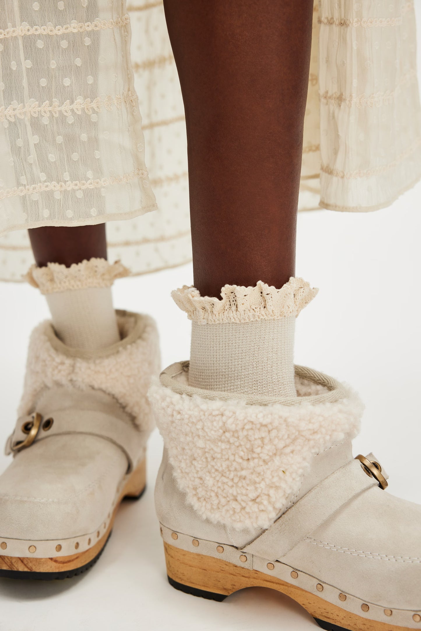 Beloved Waffle Knit Ankle Sock - Ivory