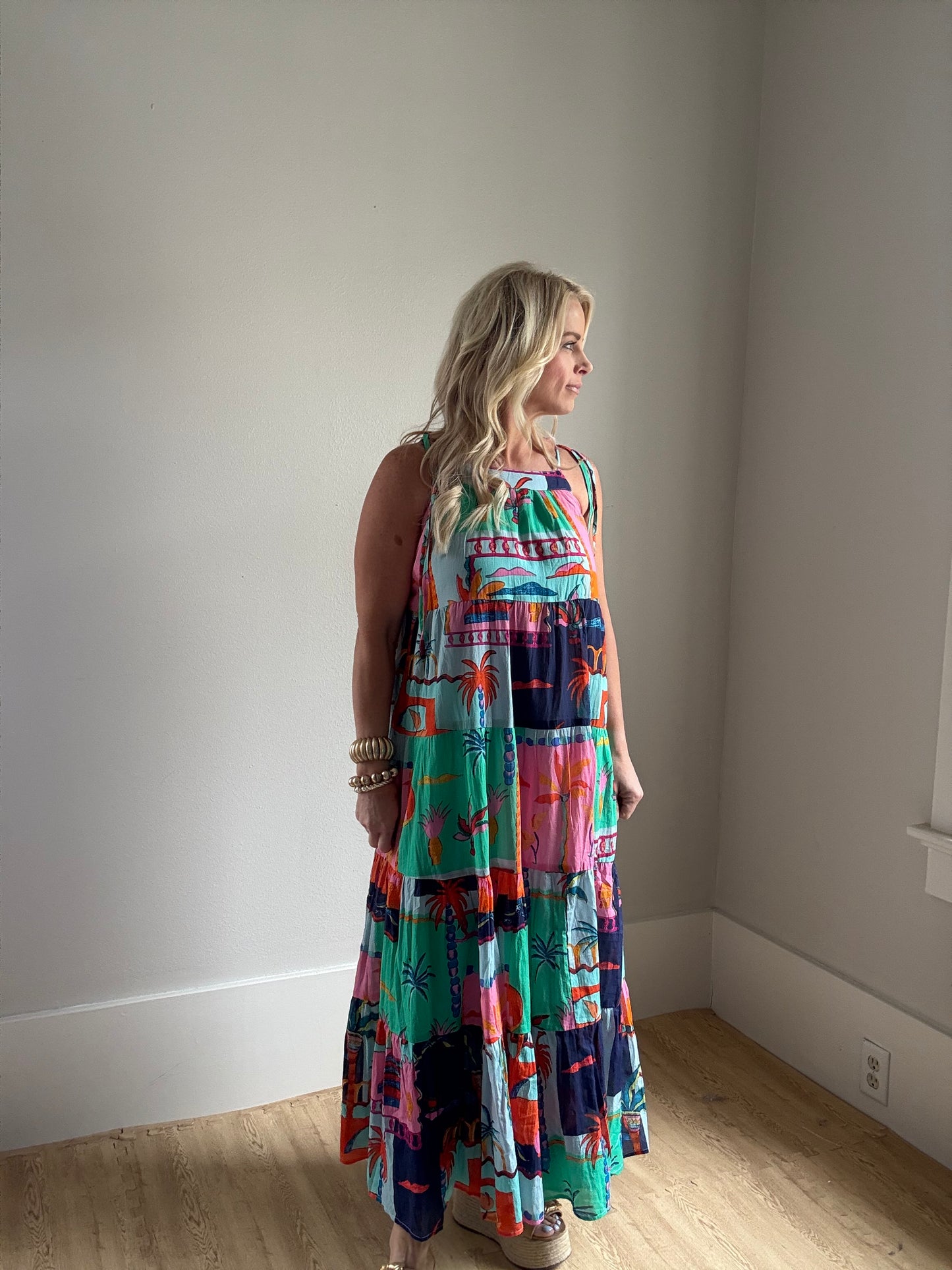 Ocean Bloom Tiered Maxi