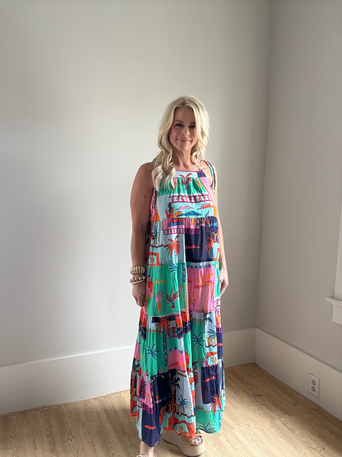 Ocean Bloom Tiered Maxi
