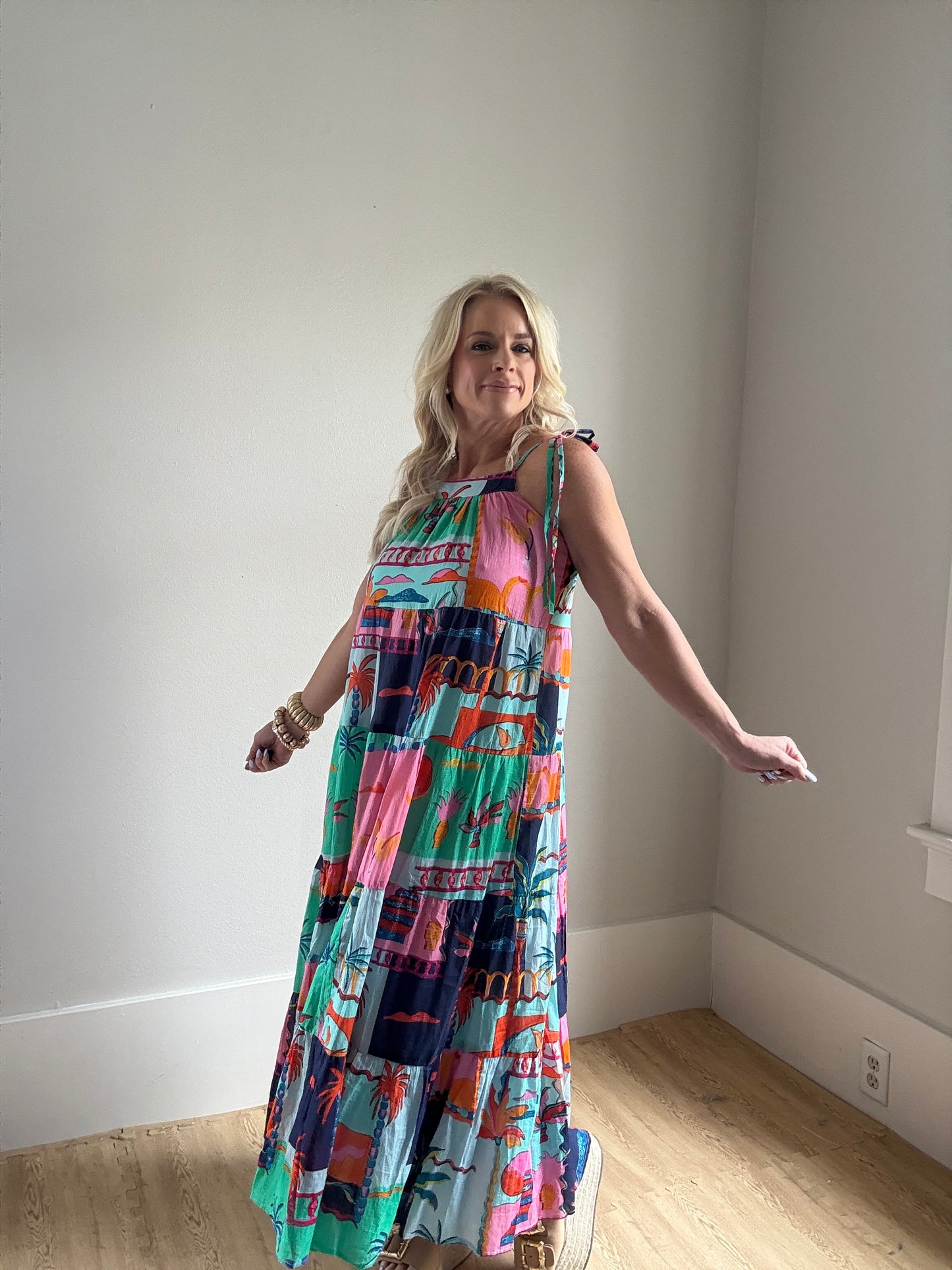 Ocean Bloom Tiered Maxi