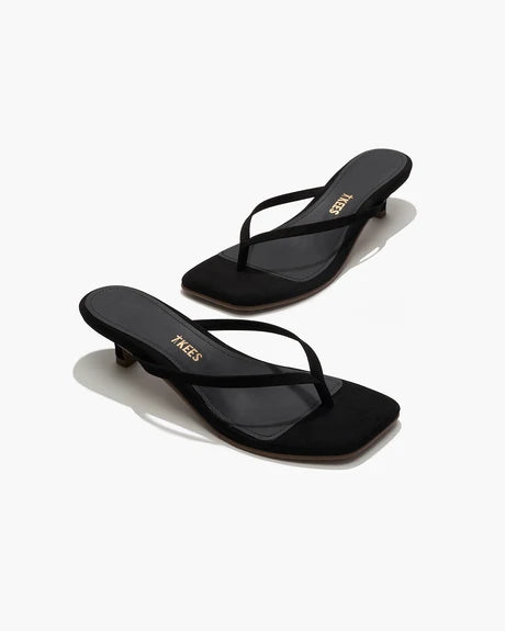 Square Toe Julia Suede Kitten Heel