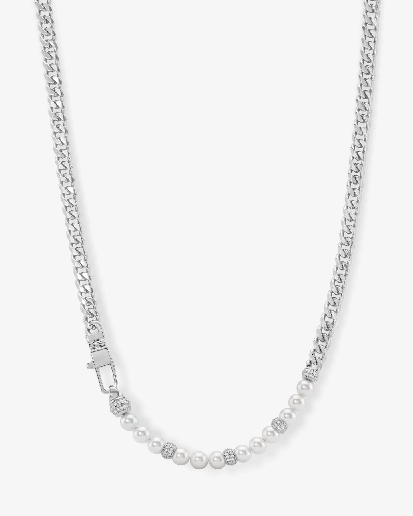 Julian Loves Pearls Necklace - Silver