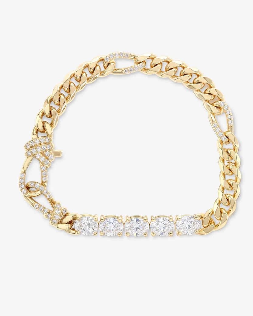 Knot Diamonds Figaro Chain Bracelet