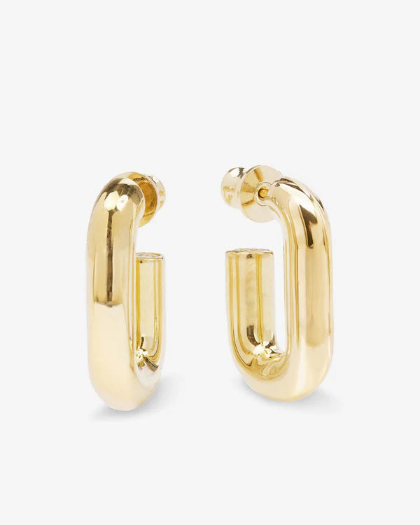 Gold Lil' Frankie Chain Huggie Earrings
