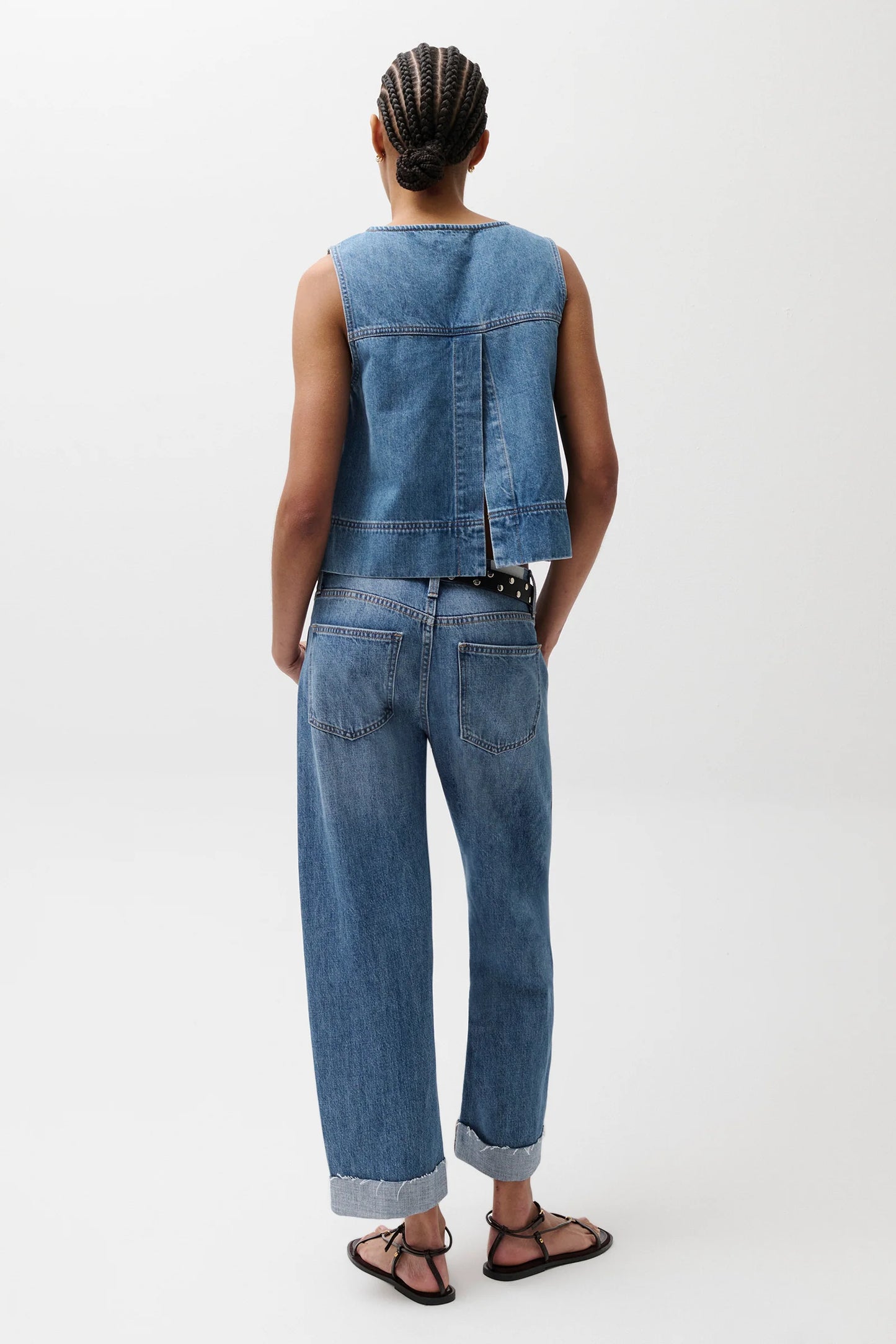 Kacey Mid Rise Cuffed Boyfriend - Laguna