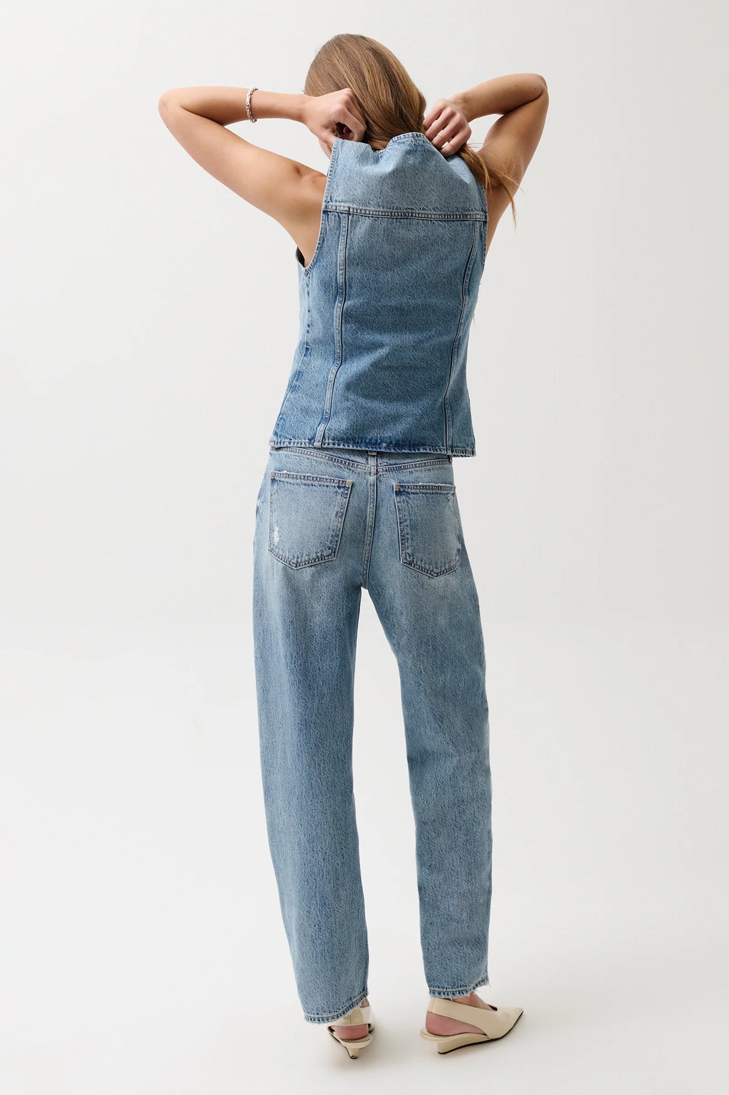 Wes High Rise Barrel - Blue Coud