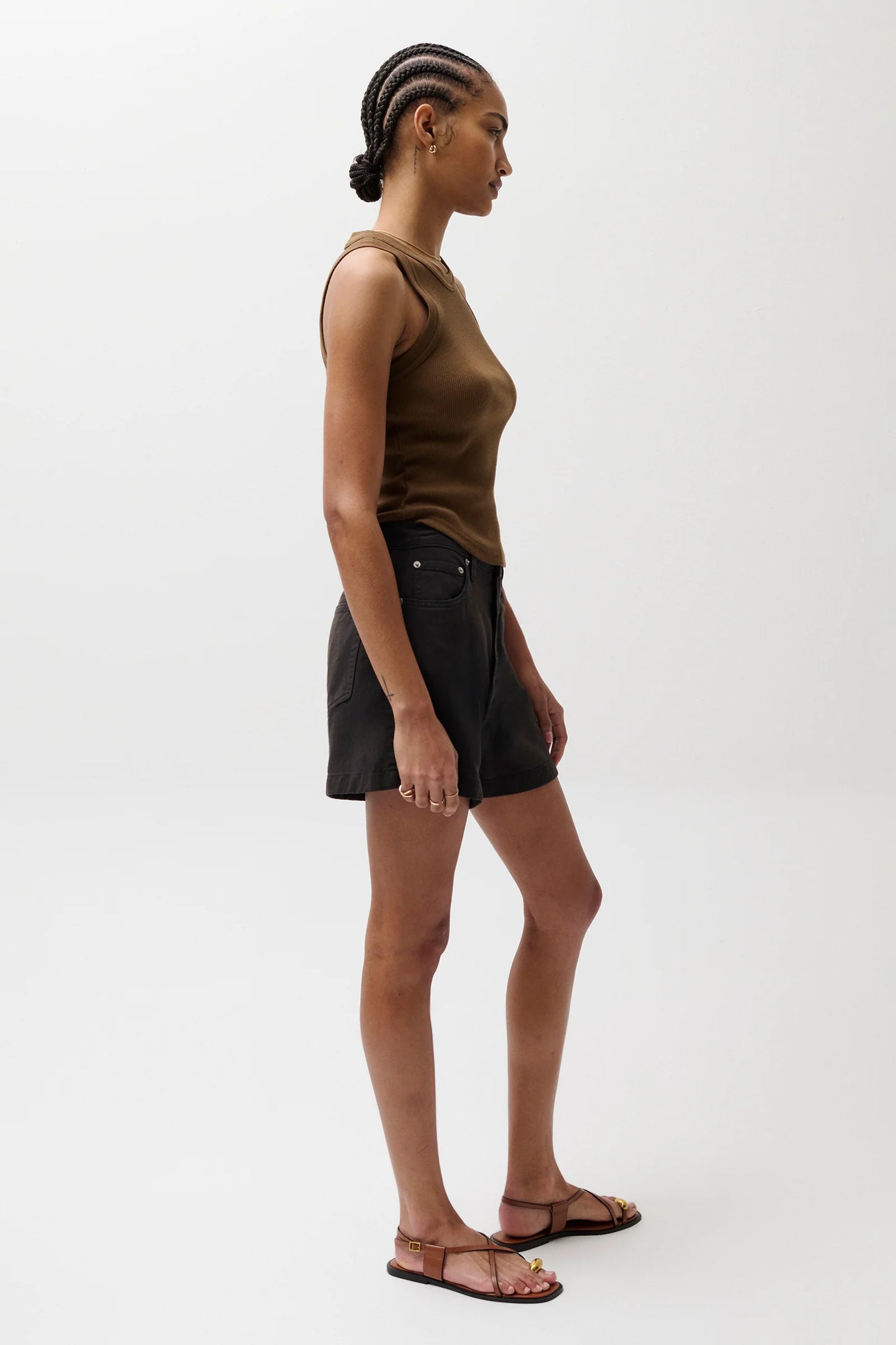 Kimora High Rise Linen Short - Bristol Black