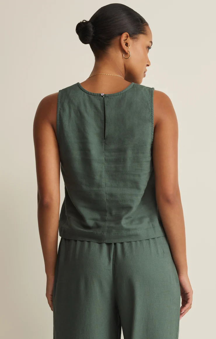 Sloane Linen Cropped Tank