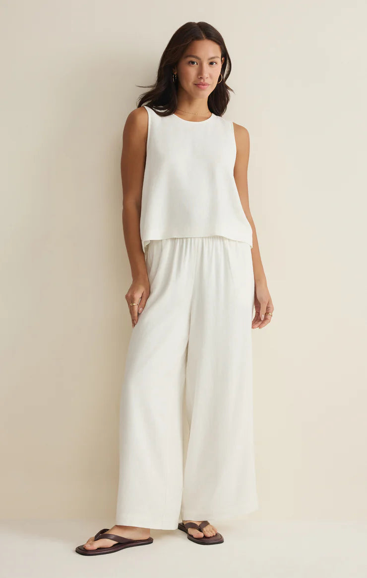 Sloane Linen Tank- White