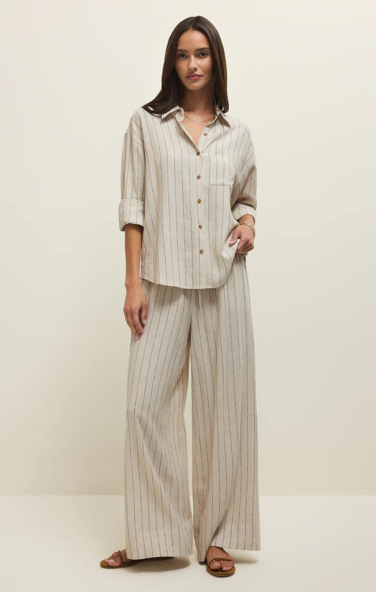 Z Supply Alfie Striped Button Up - Linen