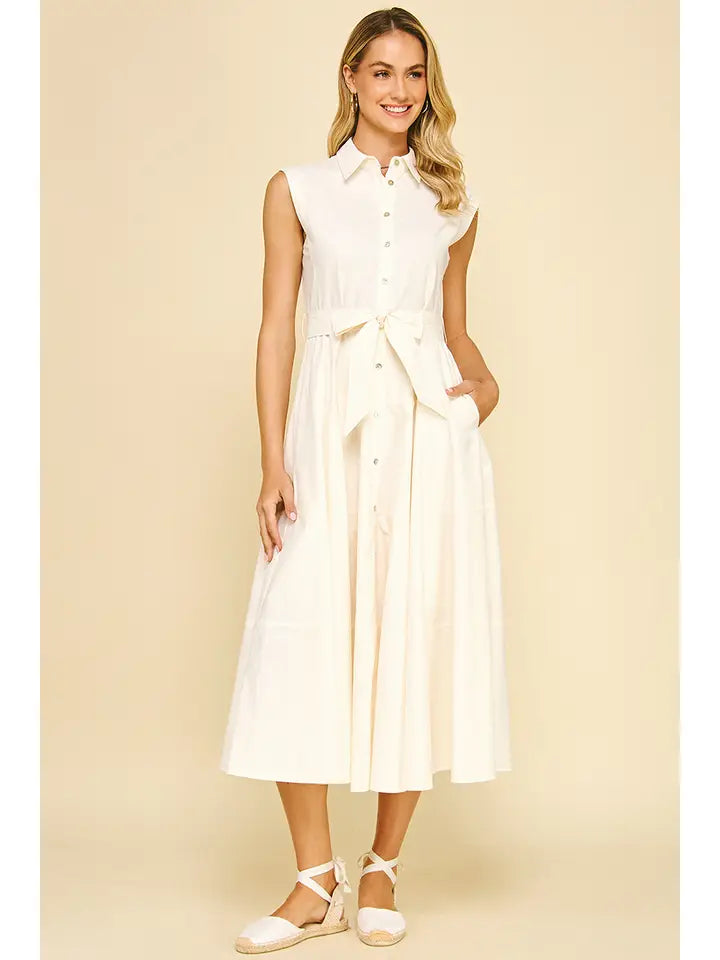 Button Down Maxi - Milk White