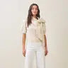 Bow Sweater Top - Cream