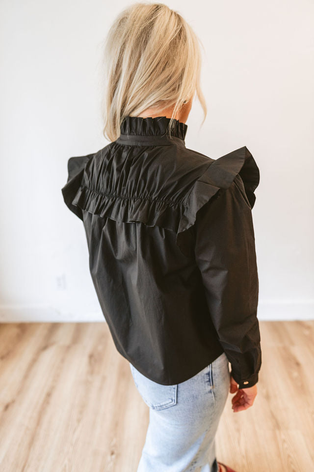 Button Down Ruffled Blouse