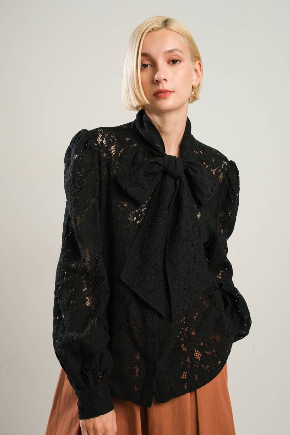 Black Lace Top w/Bow