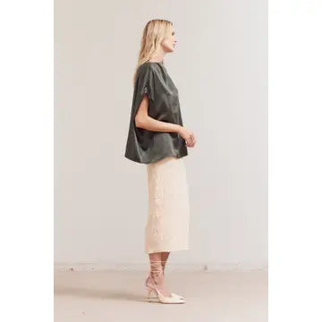 Draped Loose Fit Top - Deep Forest