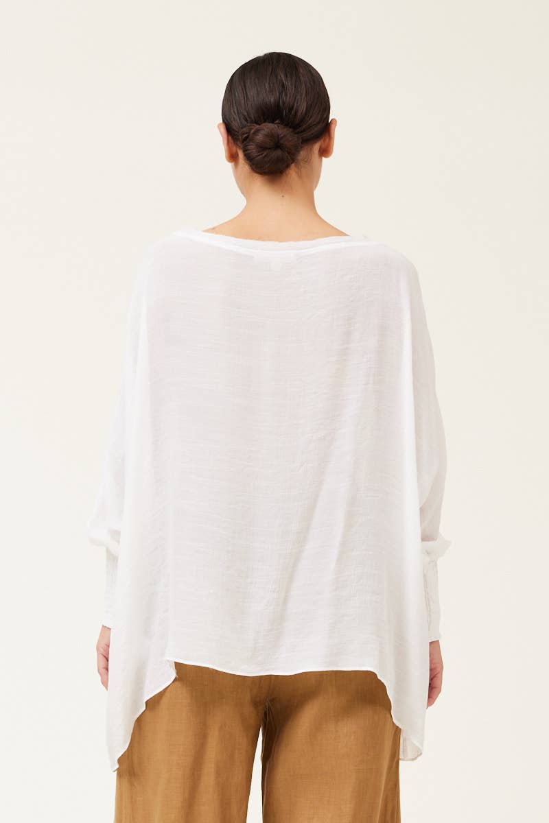 SMOCKED SLEEVE BLOUSE