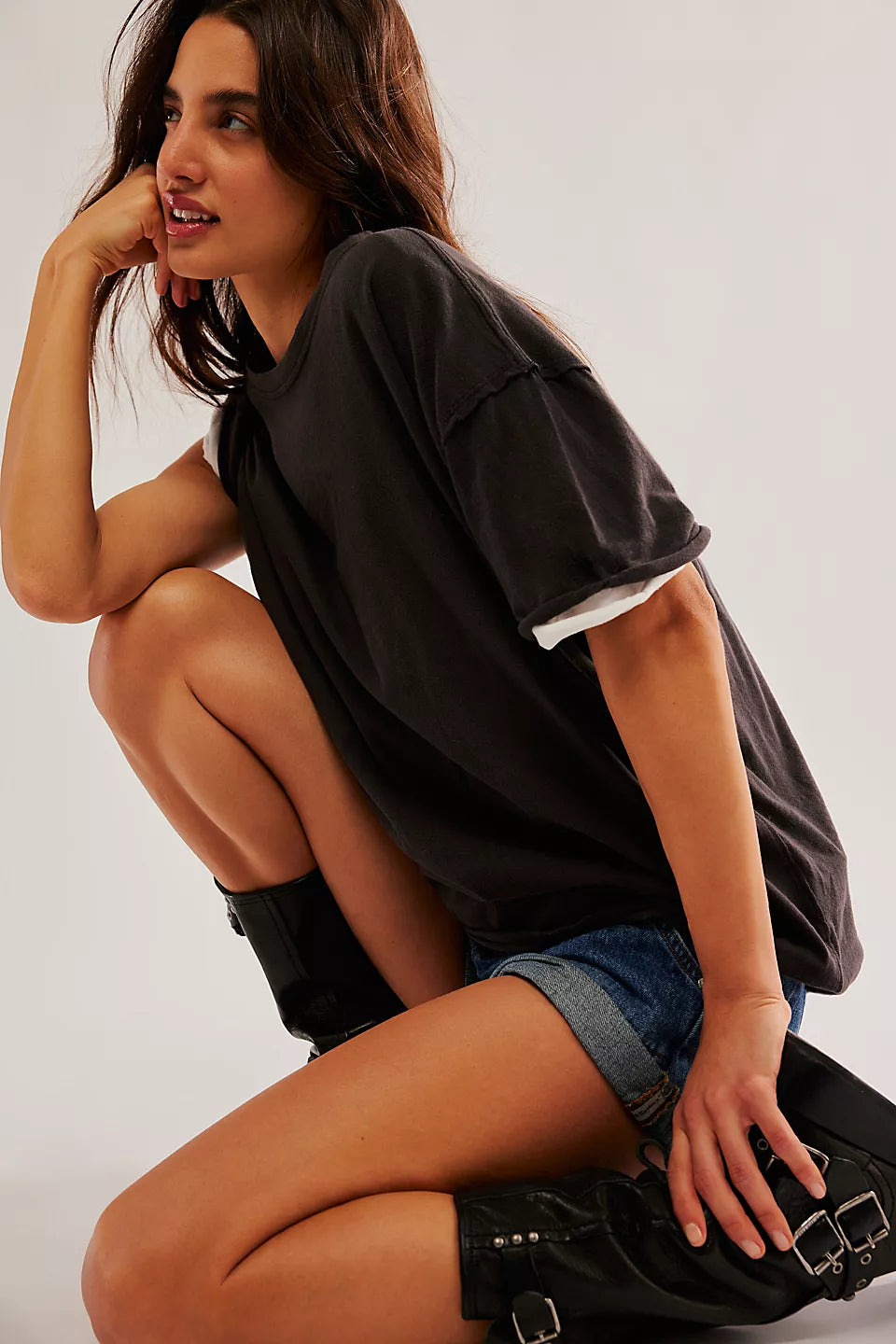 Free People Nina Tee - Black