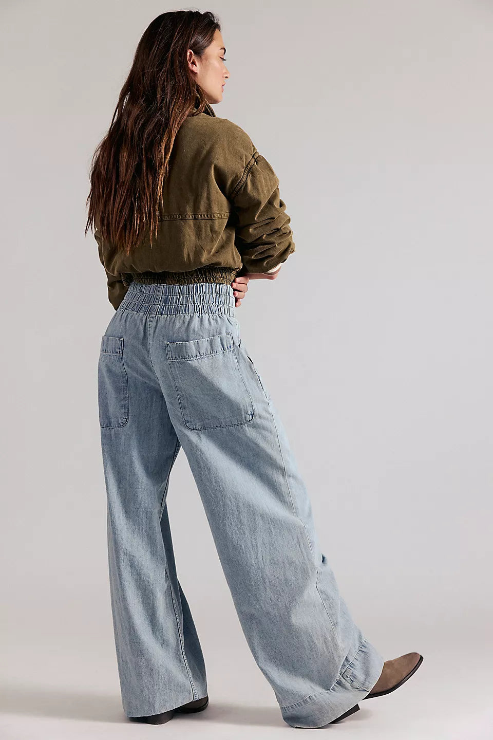 Free People Breezy Denim Pull On Pant
