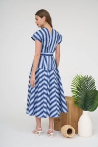 Blue Striped Shirt Dress