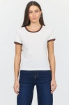 Utility Ringer Tee - White/Brown